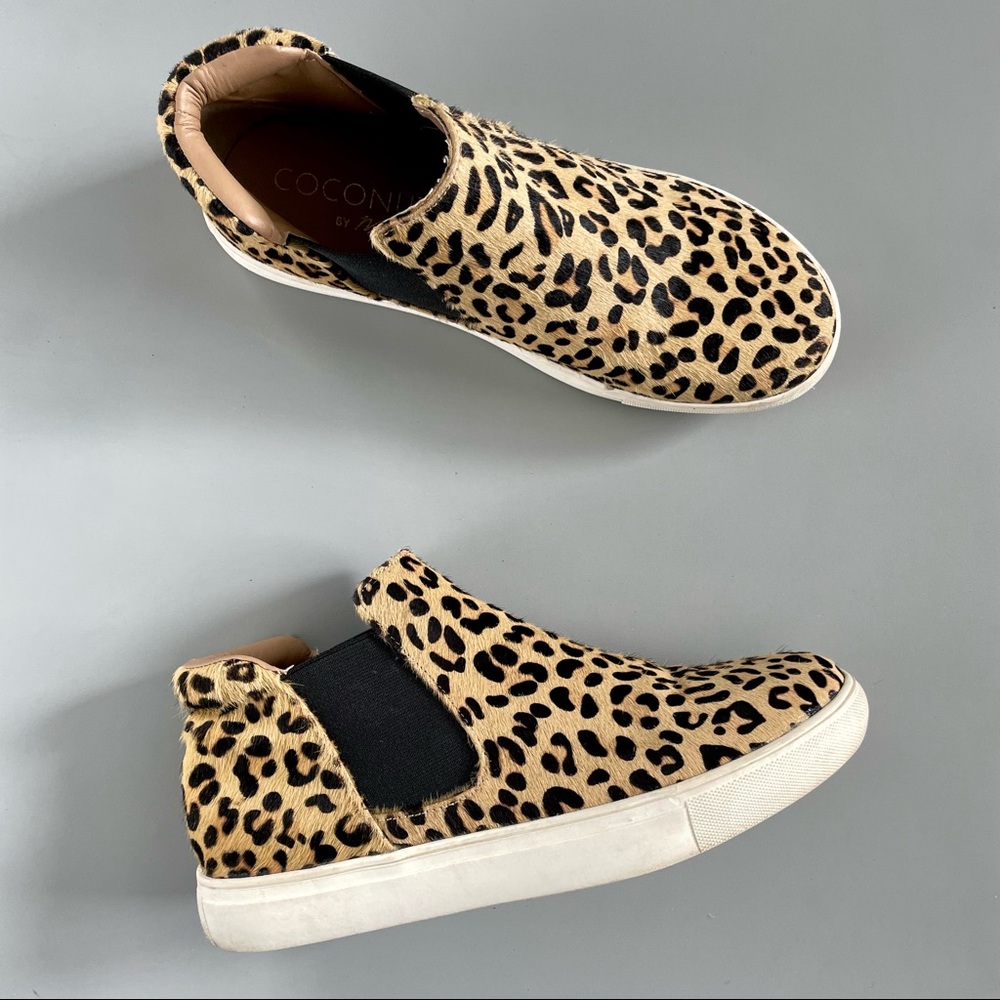 Coconuts by Matisse Sz 8 Calf Hair Brown Animal Print Harlan Hi Top Sneaker Shoe